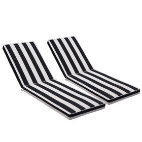 Only Choice front view outdoor cushions in black and white stripes offering stylish patio comfort.