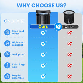 ONLYCARE ice bath tub easy-flow drainage for fast, hygienic cleaning.