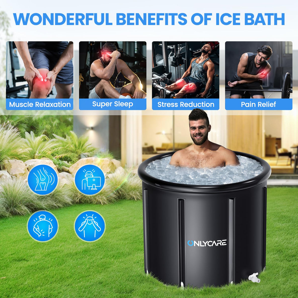 ONLYCARE ice bath tub leak-proof design ensures mess-free sessions.