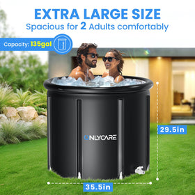 ONLYCARE ice bath tub temperature retention helps maintain cold water during therapy.
