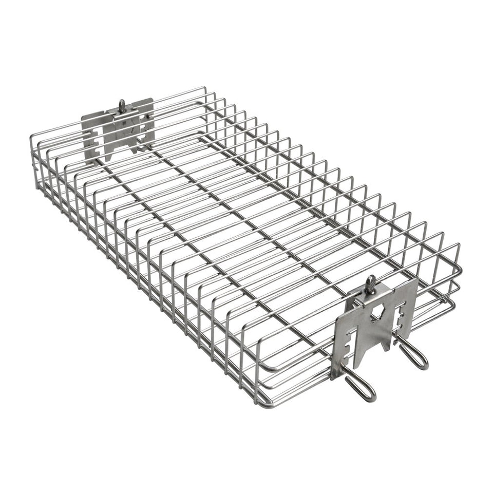 Onlyfire 6042 front view rotisserie basket for grills, ideal for even browning