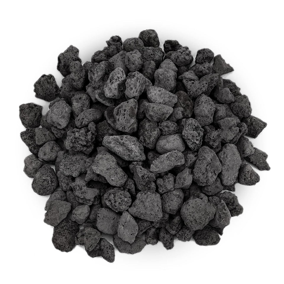Onlyfire black lava rock 0.4-0.8 inch close-up shows porous surface for even flame diffusion