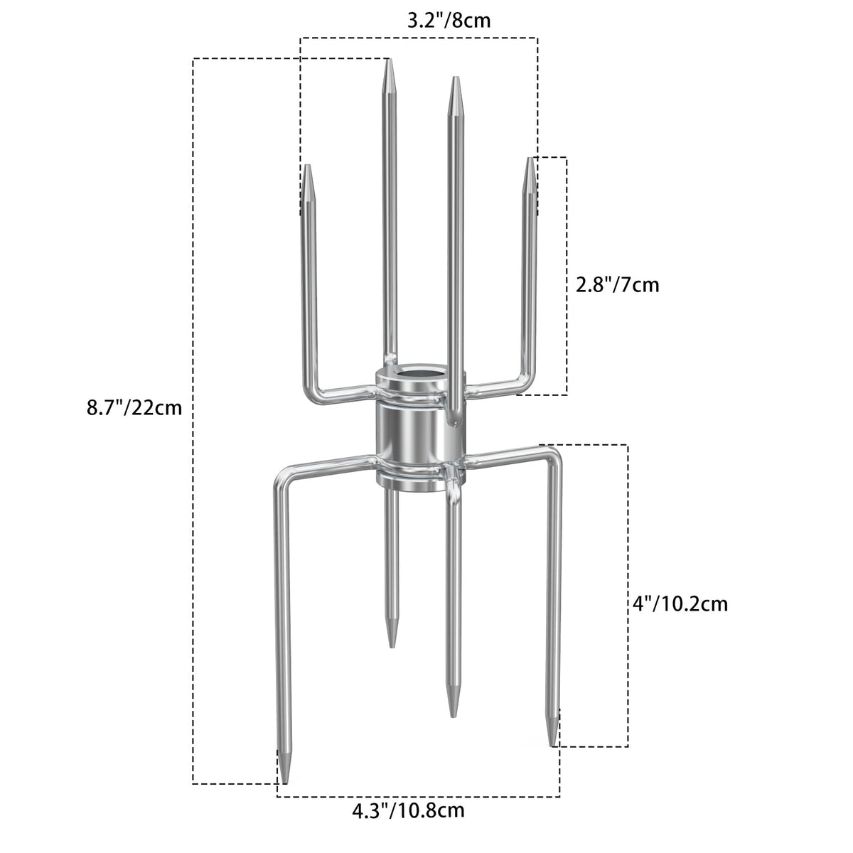 OnlyFire double-sided 4-pronged fork enables two-piece roasting