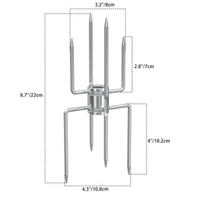 OnlyFire double-sided 4-pronged fork enables two-piece roasting