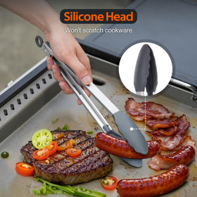 Onlyfire griddle kit anti-slip handle aids secure handling during greasy cookouts