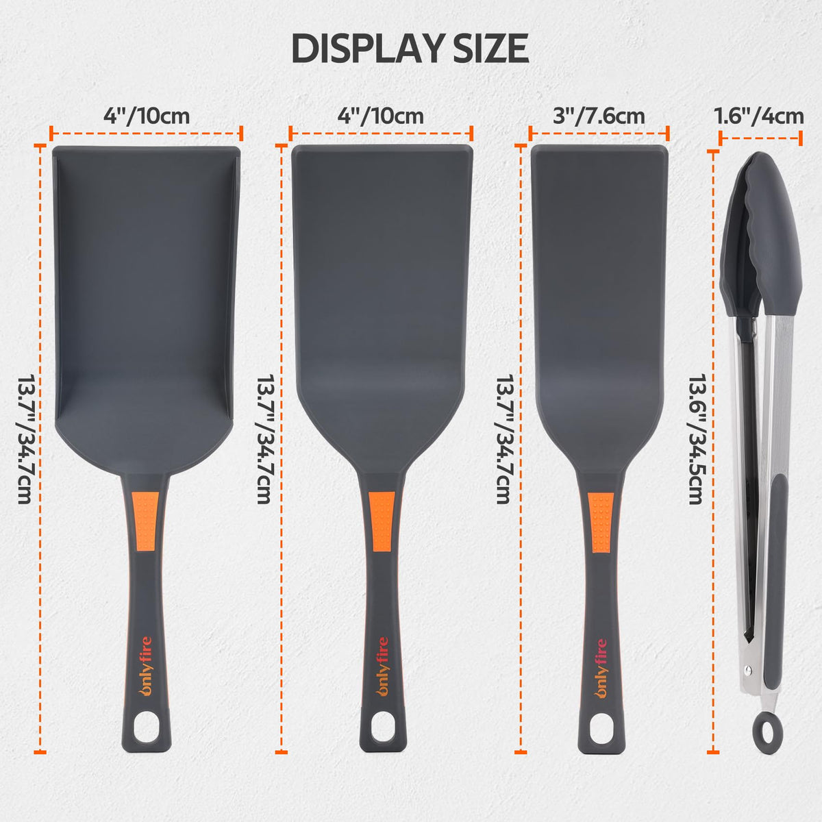 Onlyfire griddle kit long spatula provides reach and control on hot griddles