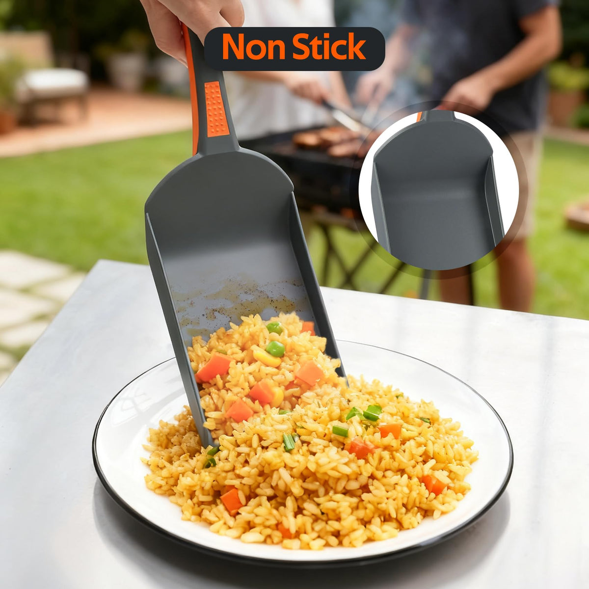 Onlyfire griddle kit scoop moves bulk foods smoothly with non-stick release