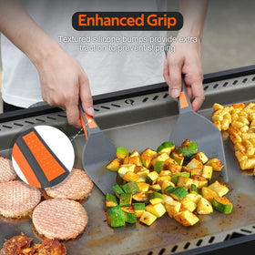 Onlyfire griddle kit tong offers anti-slip grip and safe locking