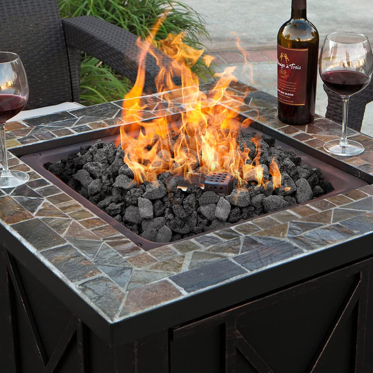 Onlyfire lava rock in gardens retains soil moisture