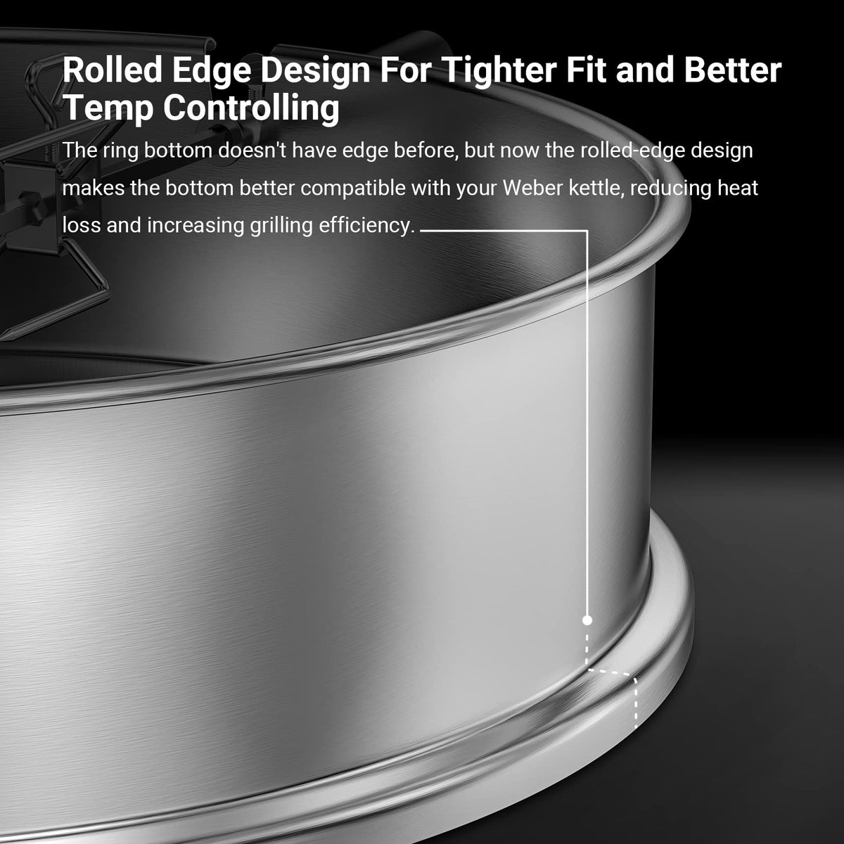 Onlyfire electric motor delivers stable 360-degree rotation for even cooking.