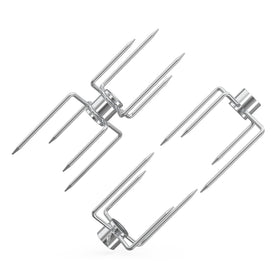 OnlyFire rotisserie forks set secures large cuts for even roasting on grills
