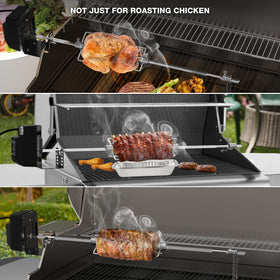 Onlyfire motor bracket secures the rotisserie for stable cooking