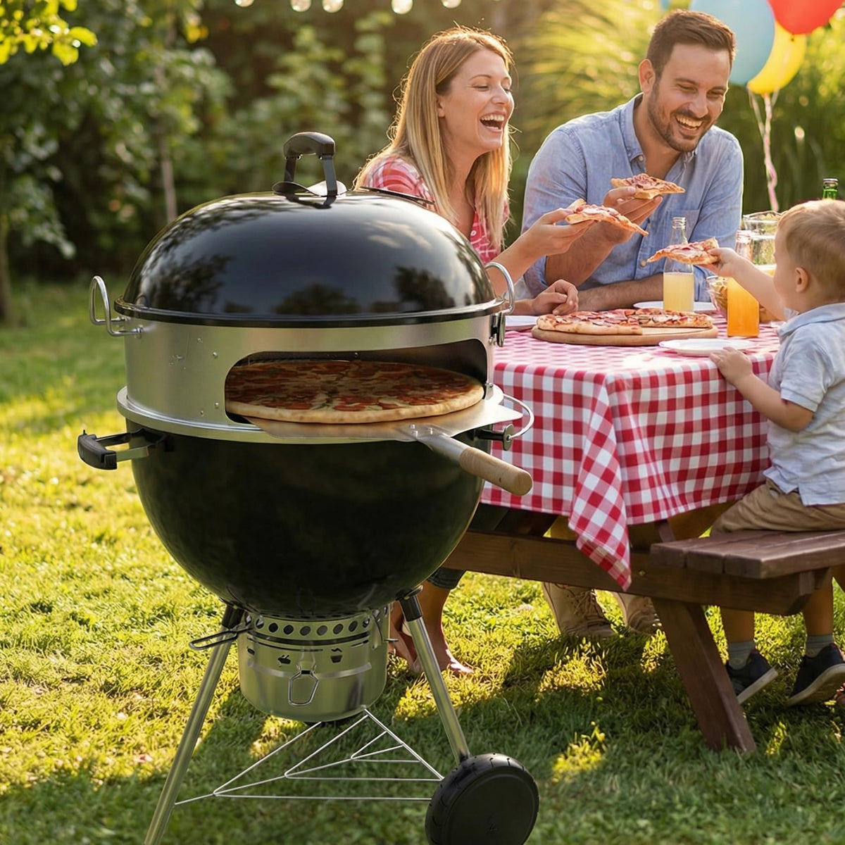 Onlyfire rotisserie ring attachment enables flexible spit setups for larger gatherings.