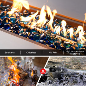 Onlyfire tempered safety glass withstands high heat up to 1300°F.