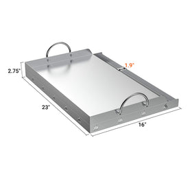 Onlyfire griddle detachable handles shown for easy storage and portability