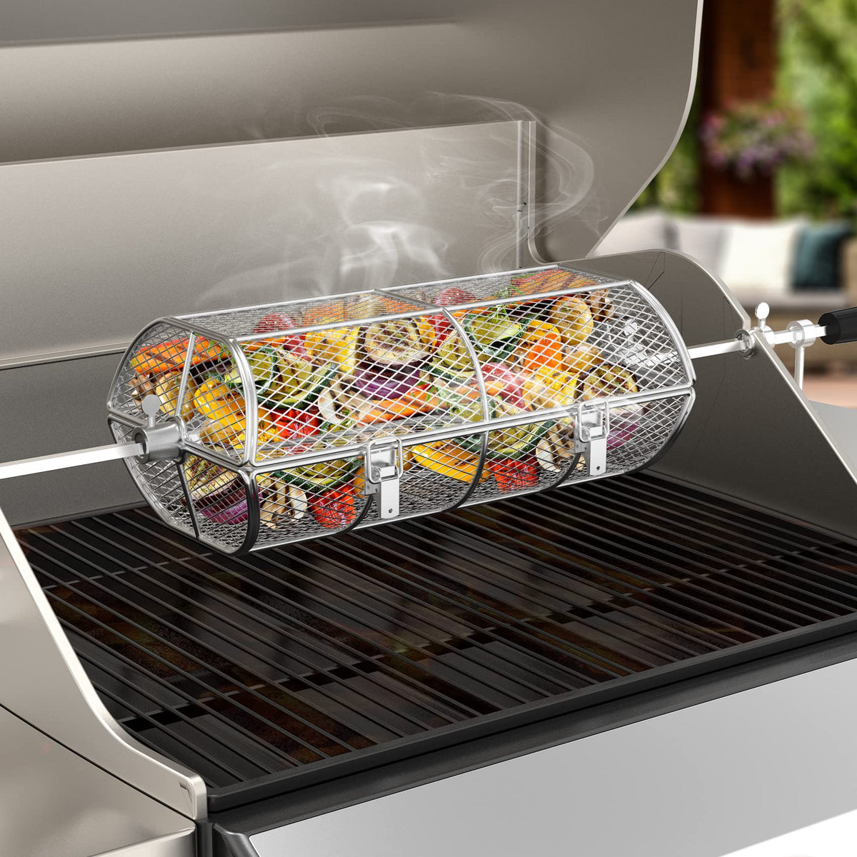 Onlyfire vegetables in basket for even browning