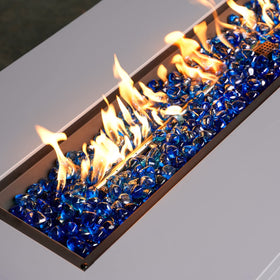 Onlyfire glass diamonds double as decorative accents beyond the fire pit.