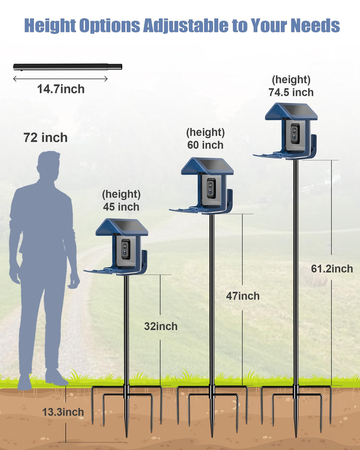 Onlyfly 74.5-inch height pole stand ready for easy outdoor setup.