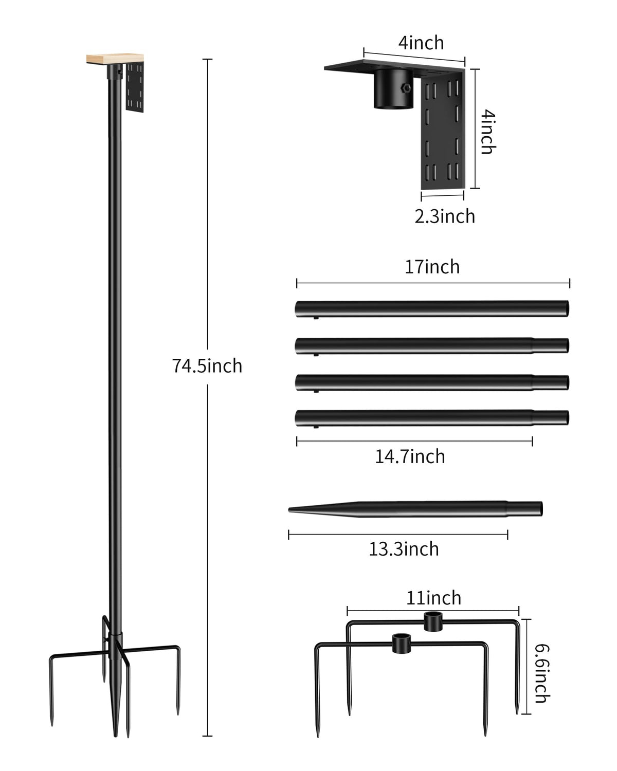 Onlyfly outdoor garden stand for hanging feeders, bird houses, and more.