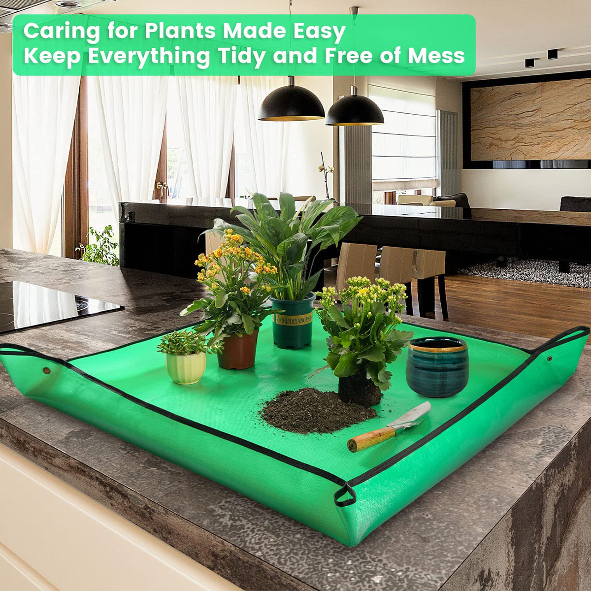Onlysuki potting mat folds for compact storage after use.