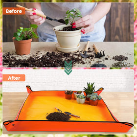 Onlysuki waterproof surface catches soil and water spills during transplanting