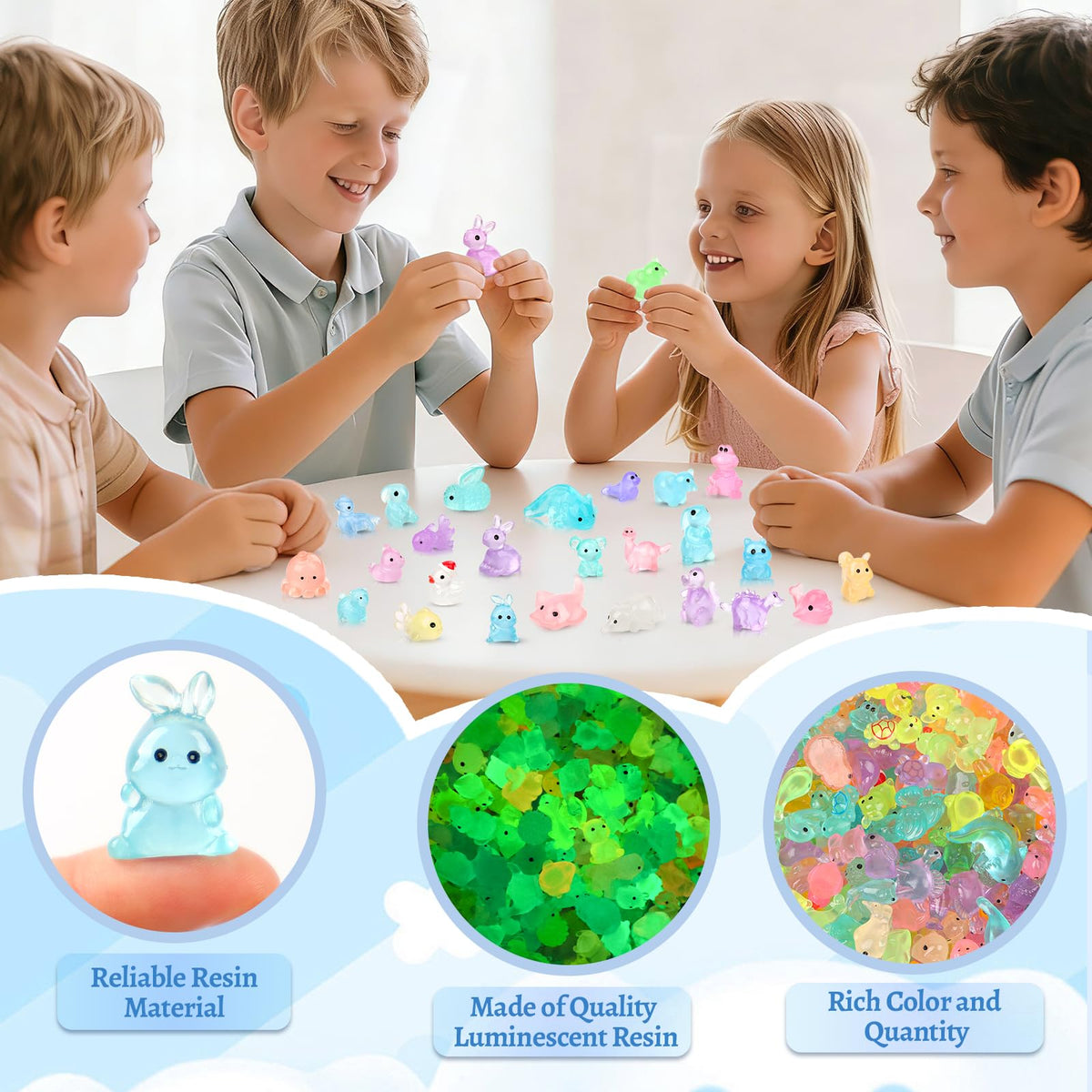 Onsioesd luminous mini animals party decor showcasing vibrant colors for celebrations