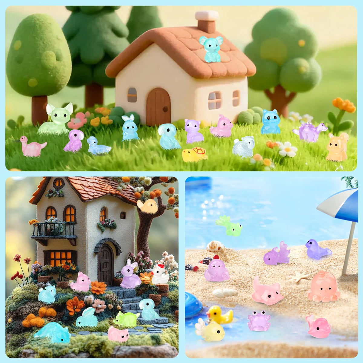 Onsioesd luminous mini animals educational play set encourages imaginative play