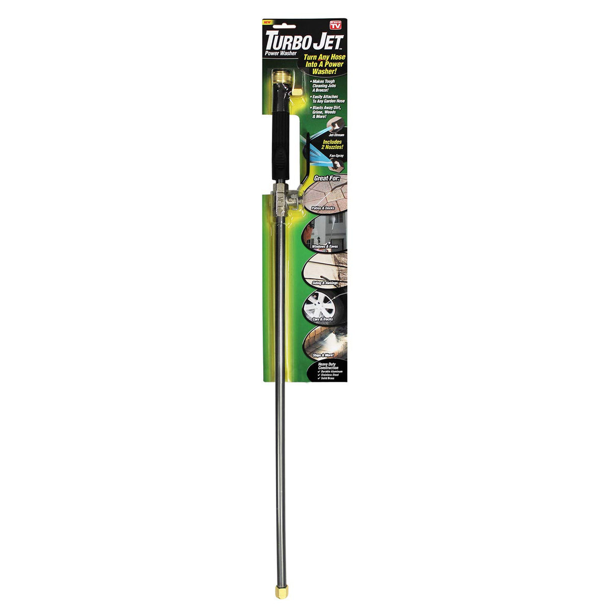 Ontel Turbo Jet Power Washer nozzle attachment for transforming any hose into a powerful cleaner