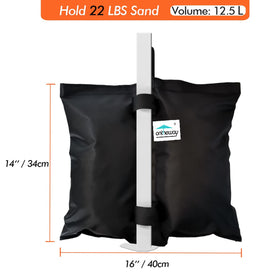 Ontheway sand bags for canopy tent leg attachment demonstrates secure leg stability in gusty conditions.