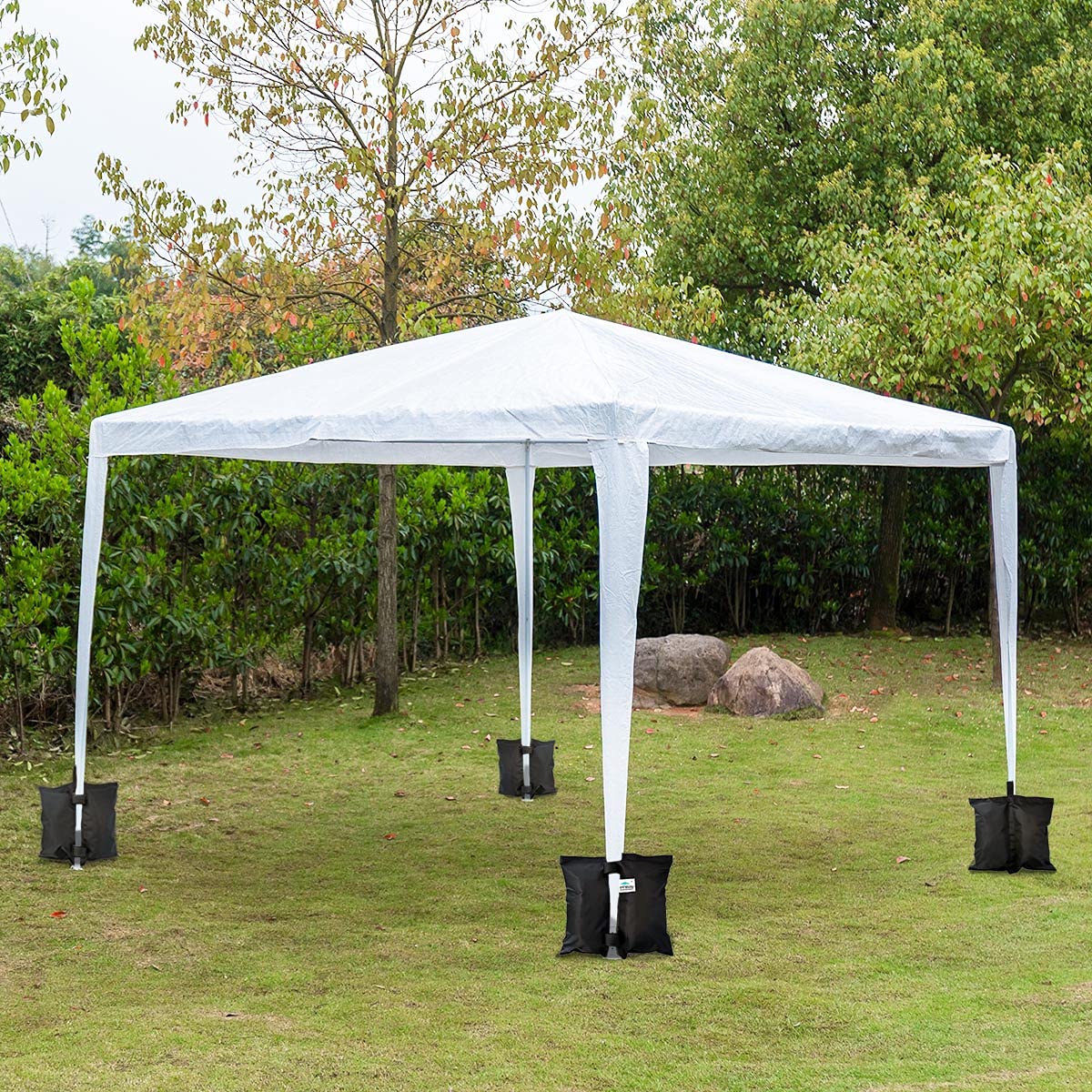 Ontheway sand bags universal-fit image shows compatibility with various canopy legs.