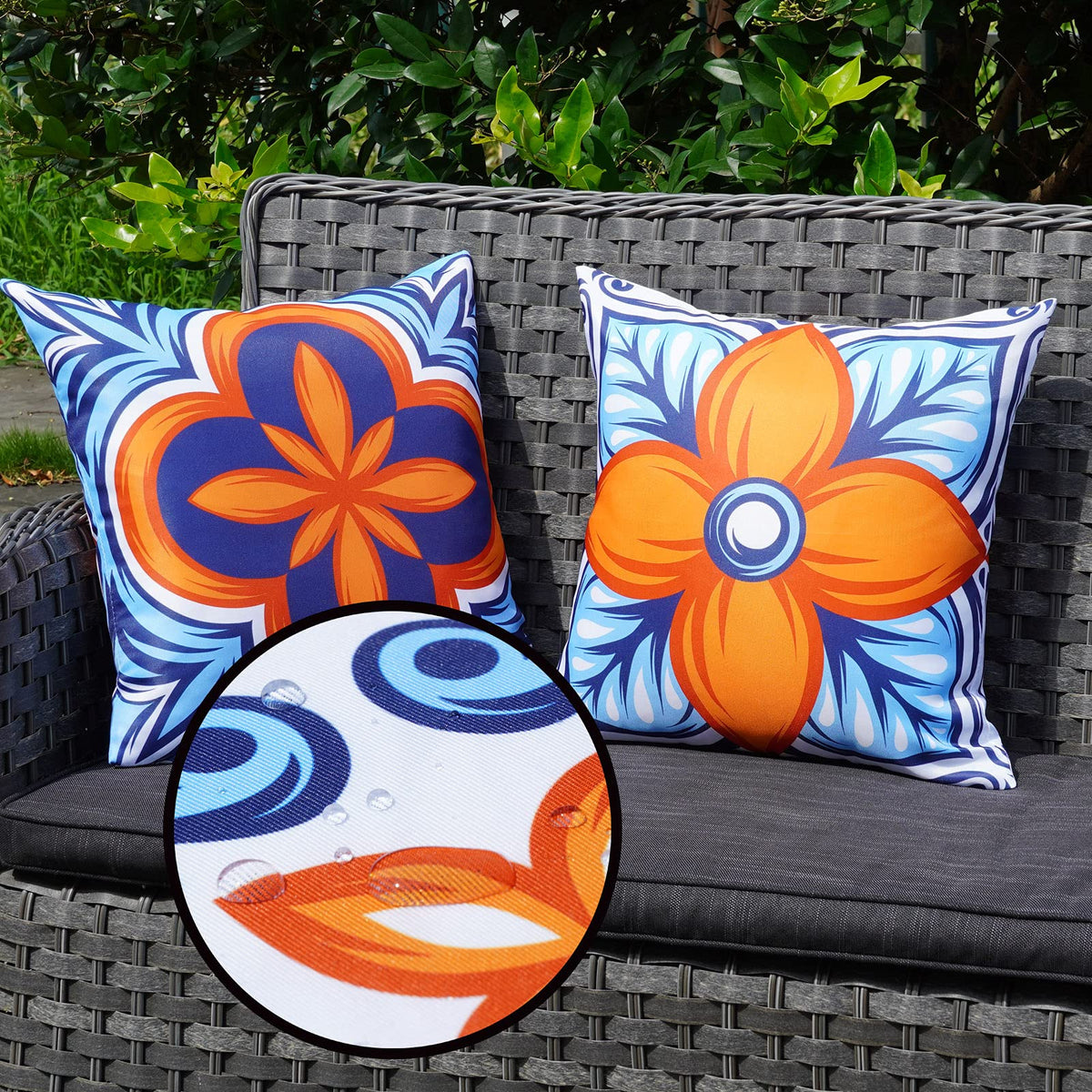 ONWAY outdoor pillow cover features double-sided floral boho design for versatile styling.