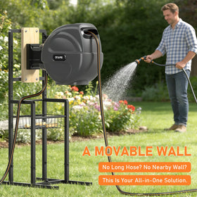 ONWAYHOME retractable hose reel stand requires no wall installation.