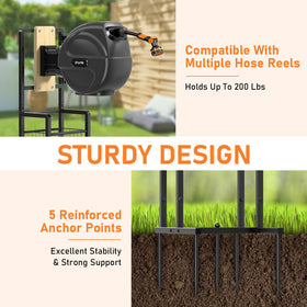 ONWAYHOME retractable hose reel stand universal fit works with most reels.