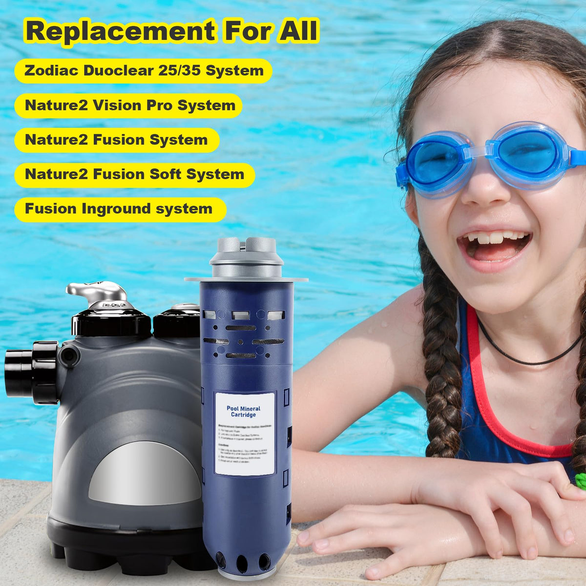 Onylraep DuoClear-compatible cartridge integrates with Zodiac systems for easier upkeep