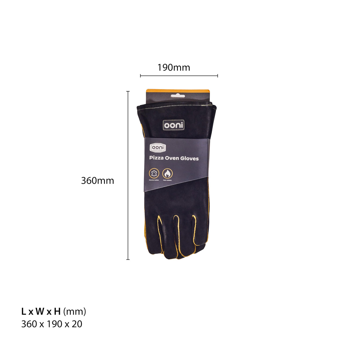 Ooni Grill Gloves leather exterior ensures comfortable wear during long grilling sessions.