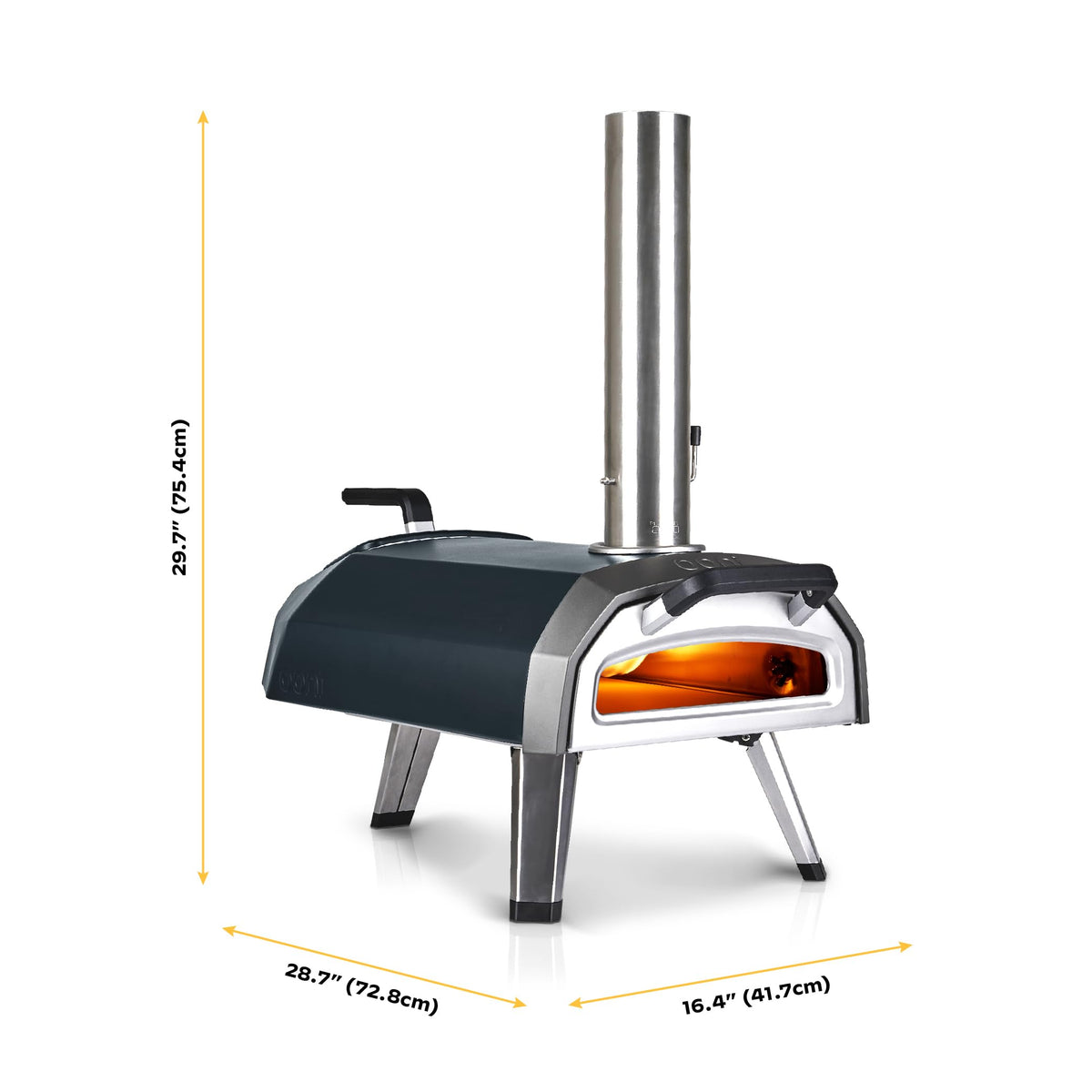 Ooni Karu 2 integrated thermometer for easy doneness checks.
