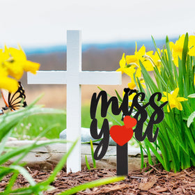 Oooct grave stake featuring black love pattern for solemn tribute