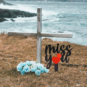 Oooct grave marker with red love pattern for garden memorial