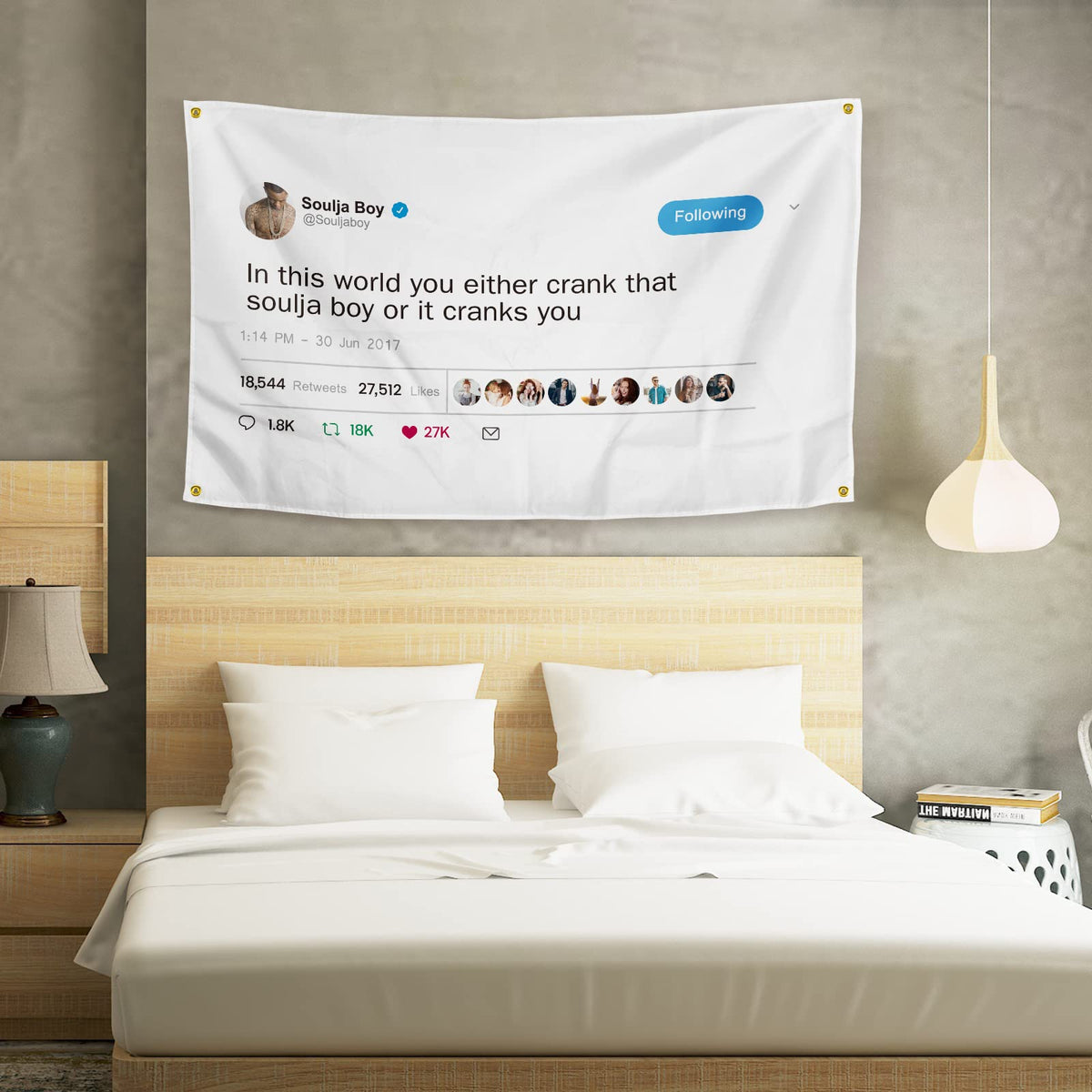 OOOYIY Dorm banner 3x5 ready for versatile display in small spaces.