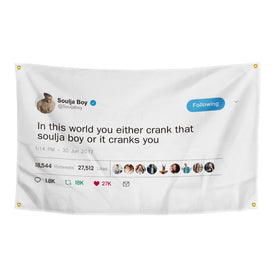 OOOYIY Soulja Boy flag 3x5 for dorm wall display and personal expression.