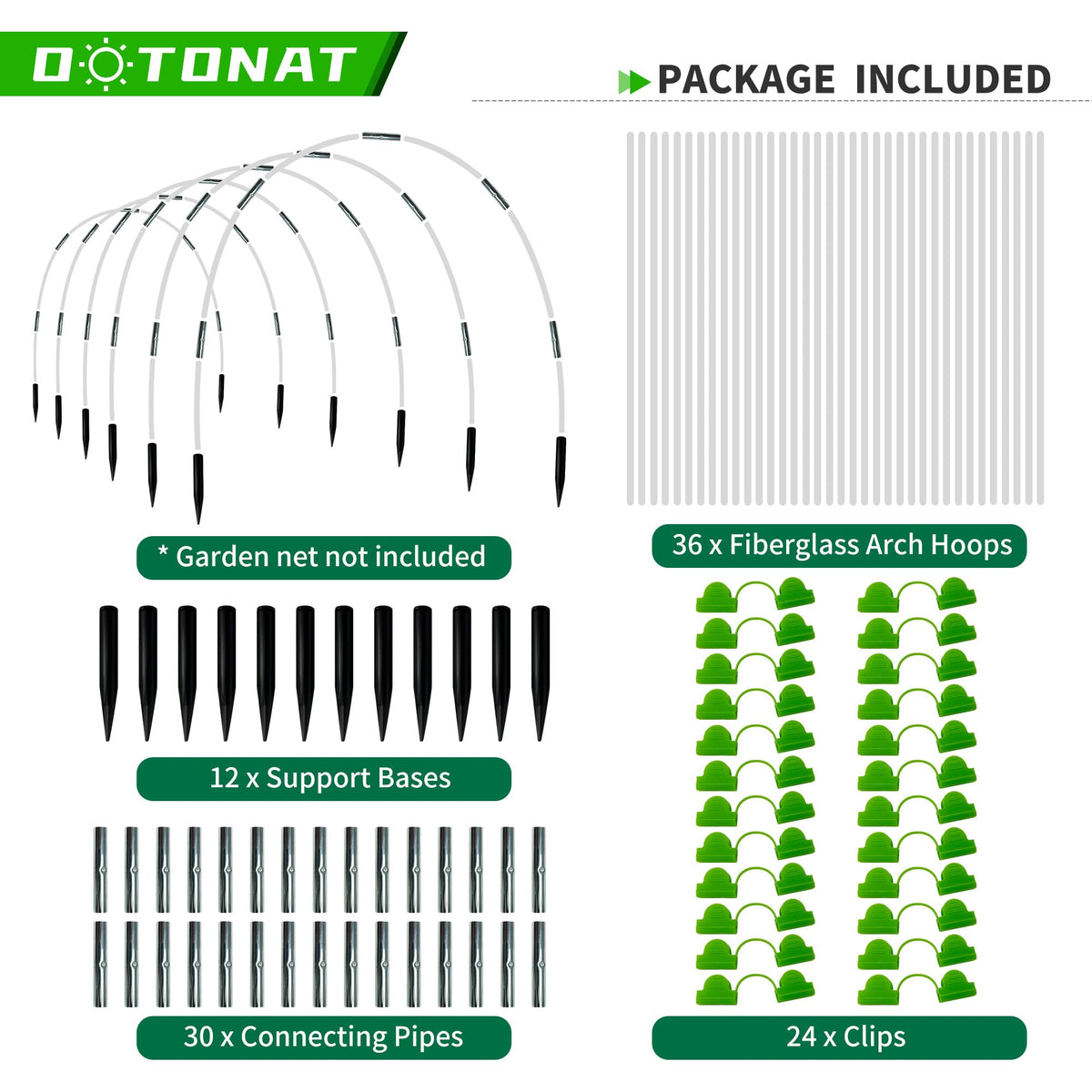 OOTONAT hoops installed in raised bed for quick plant protection
