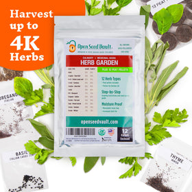 Open Seed Vault Italian Large Leaf Basil seed pack for aromatic leaves.