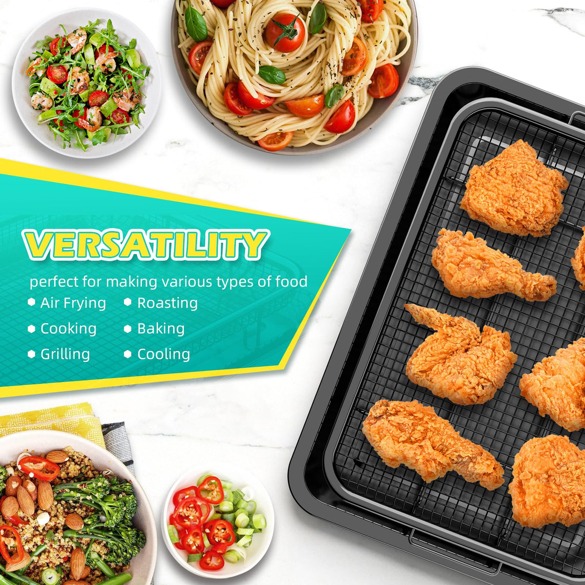 OPENICE multi-functional tray set enables air frying, baking, and roasting