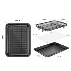 OPENICE stainless steel air fryer tray bottom ensures sturdy cooking and easy cleanup