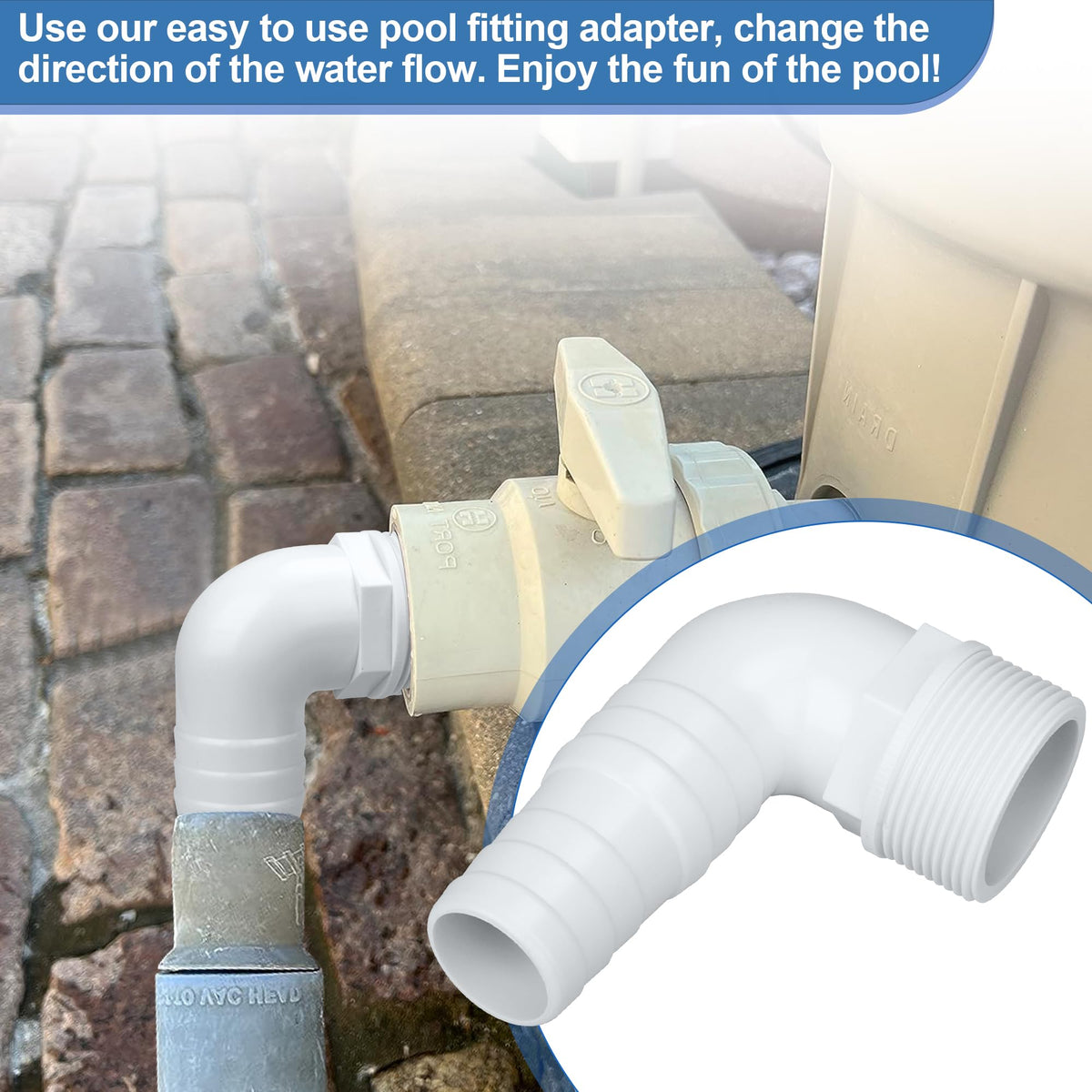 Ophjerg compatibility with 1.25 and 1.5 inch hoses for versatile use.