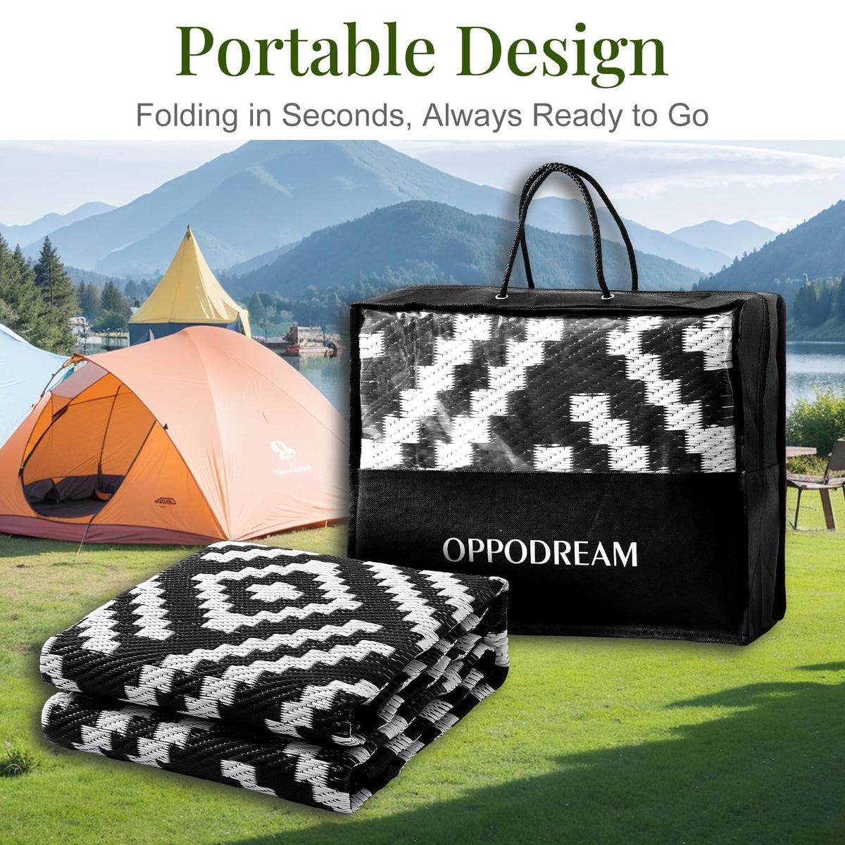 OPPODREAM 5x7ft edge weave closeup highlights durable, fray-resistant edges