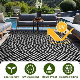 OPPODREAM outdoor rug 5x7ft reversible pattern side A offers two looks