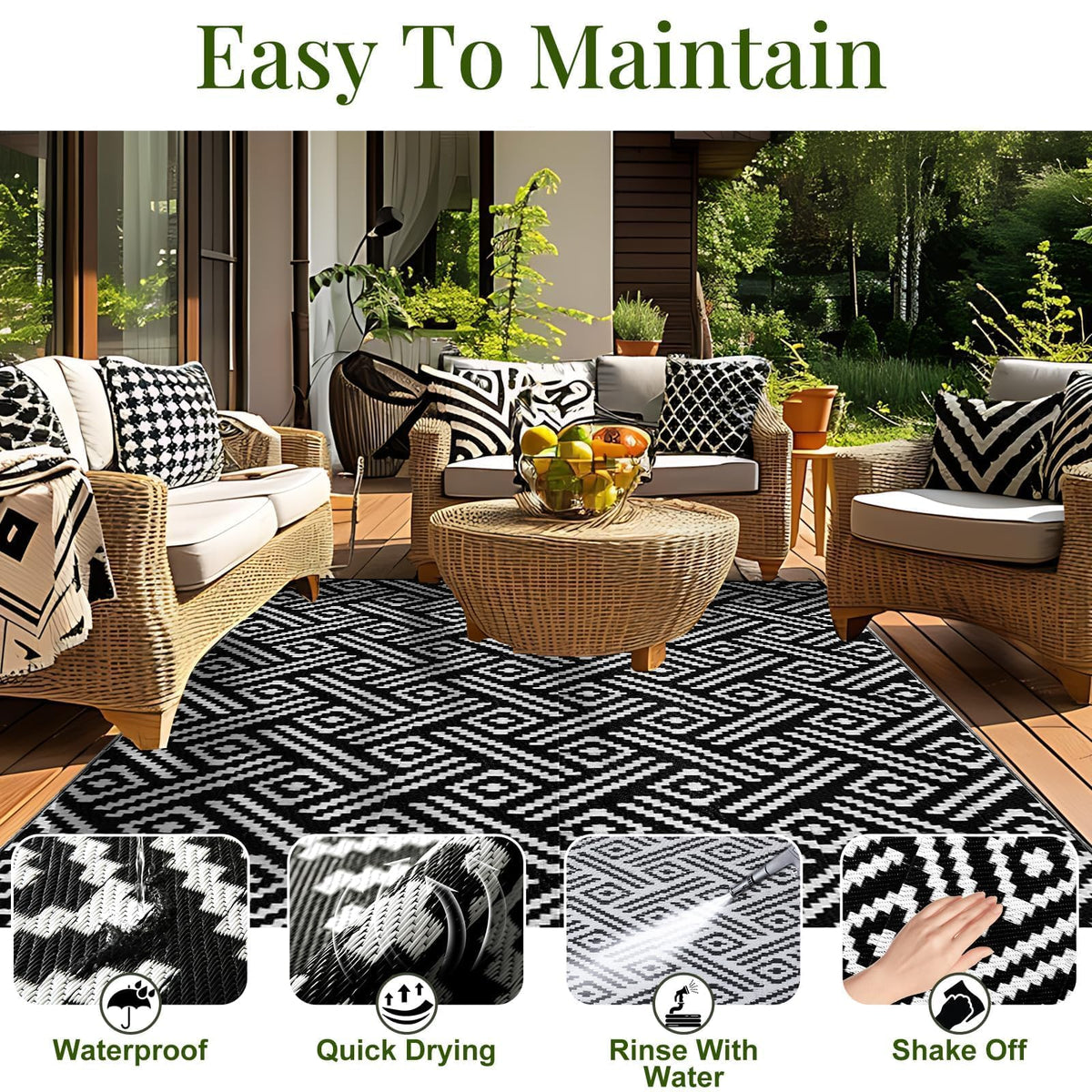 OPPODREAM 5x7ft rug reversible pattern side B provides another stylish option