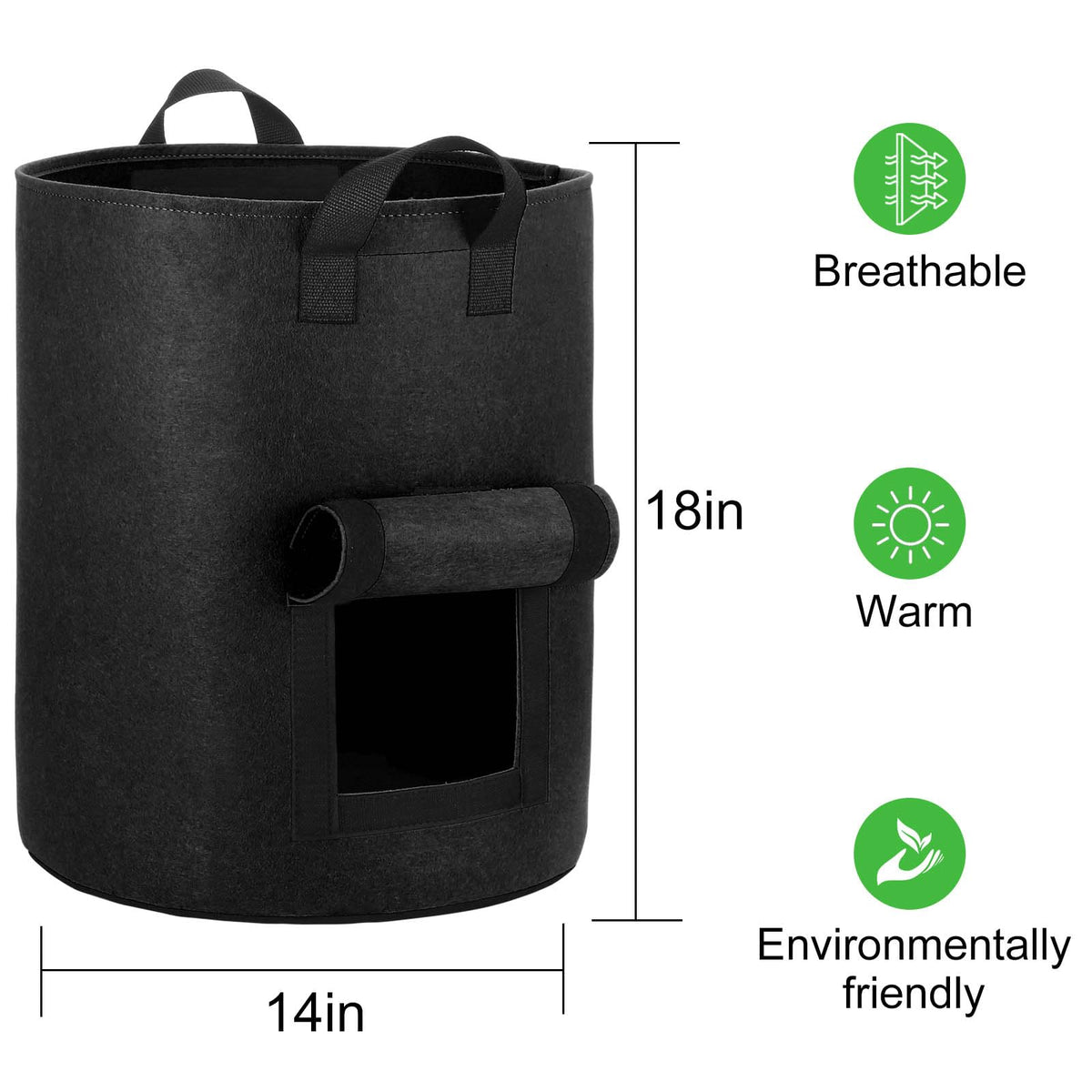 OPPOLIFE heavy-duty aeration fabric pots ready for outdoor garden use