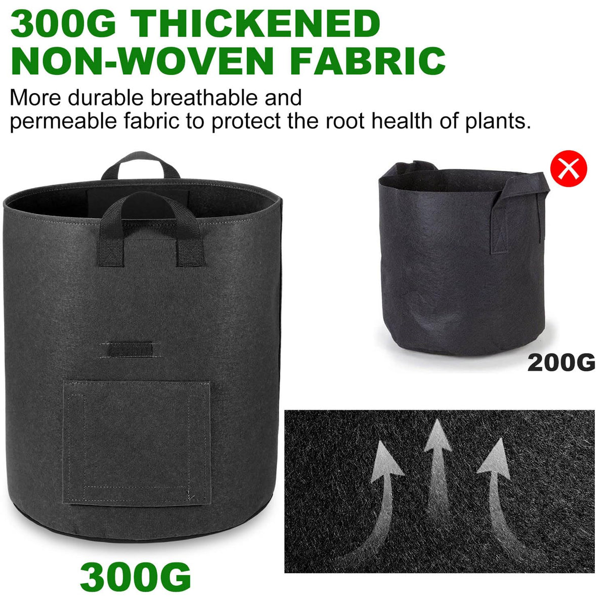 OPPOLIFE reinforced polypropylene handles support moving soil and plants